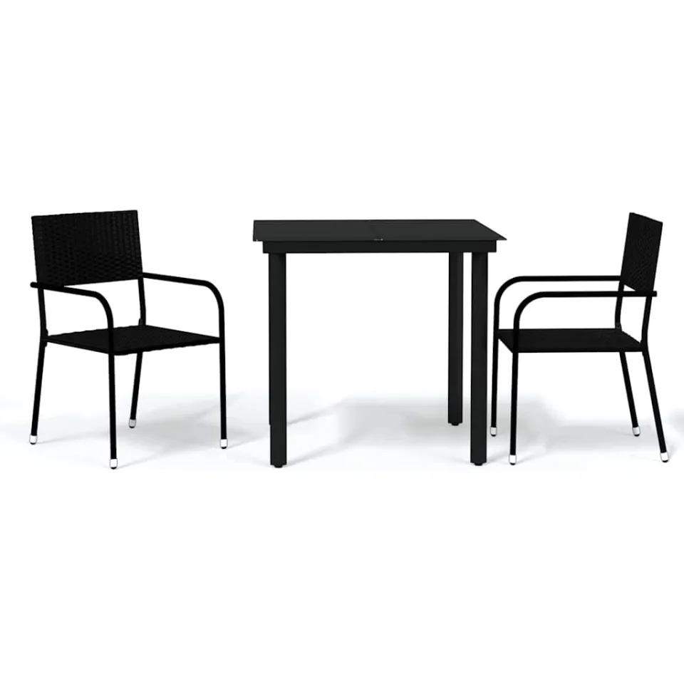 vidaXL 3-delige Tuinset zwart, foto 3