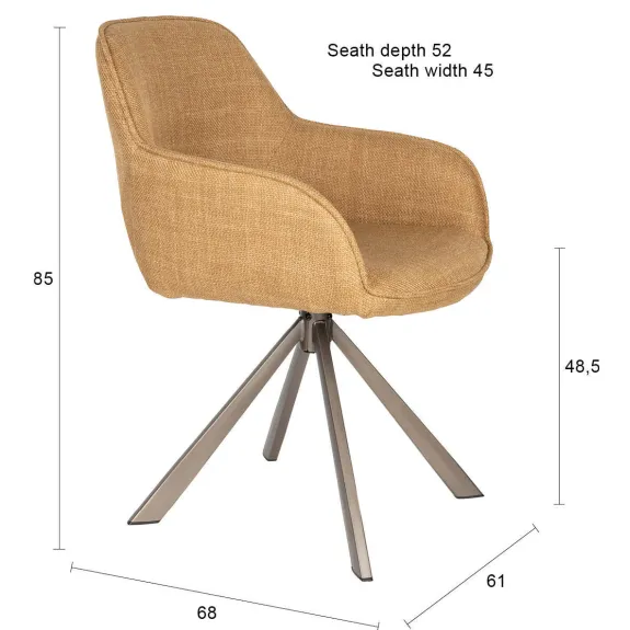 Housecraft Living Toye eetkamerstoel set van 2 geel, foto 4