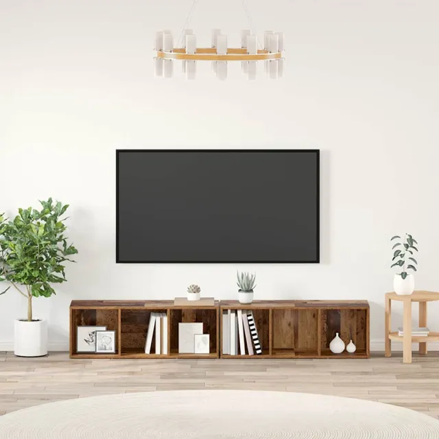 vidaXL Tv-meubelset 2 st 37 x 35 x 107cm Oud Hout Bruin