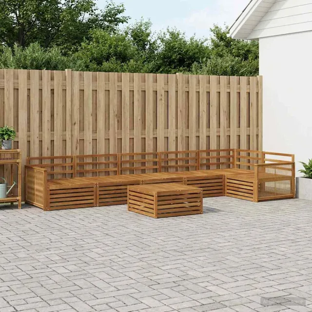 vidaXL Buiten bankenset 7 st 6-zits Naturel Massief Acaciahout
