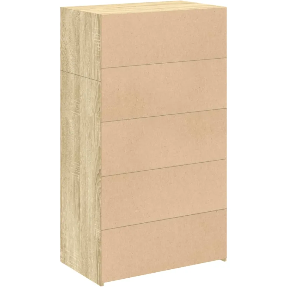 vidaXL Hoge kast 70x41x124 cm bewerkt hout sonoma eikenkleurig, foto 4
