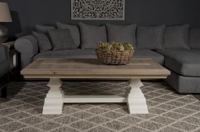 Tower Living Salontafel Toscana - Rechthoek Wit Hout - 135x75x45cm