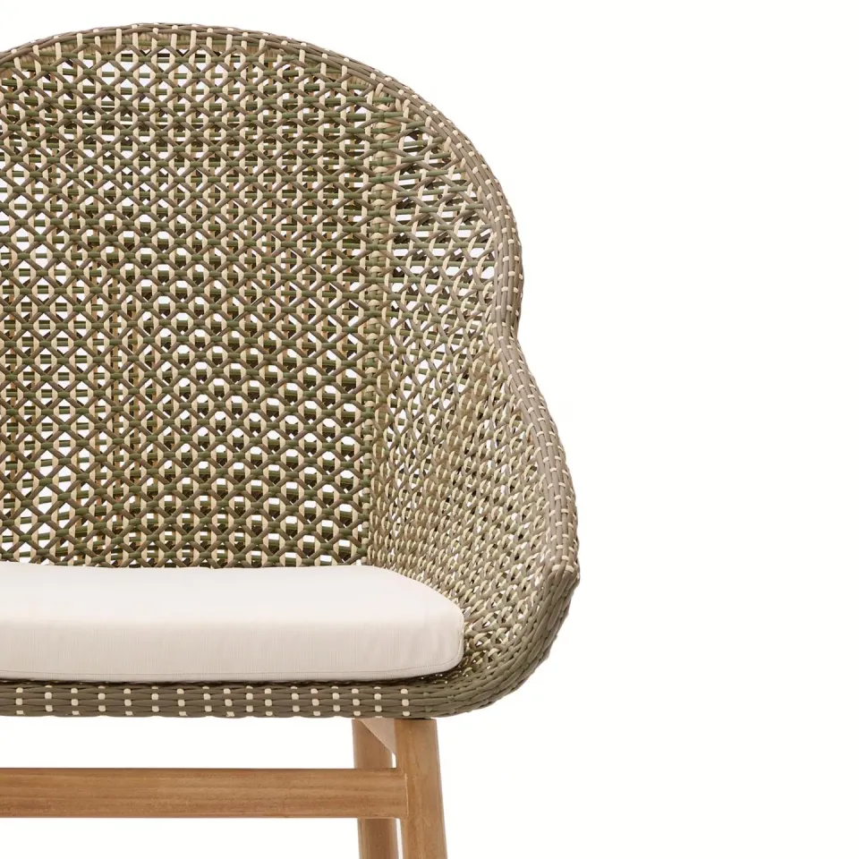 Kave Home Olbia fauteuil met hoge rug groen, foto 7