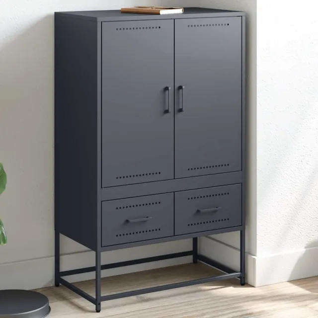 vidaXL Hoge kast 68x39x111,5 cm staal antracietkleurig, foto 2