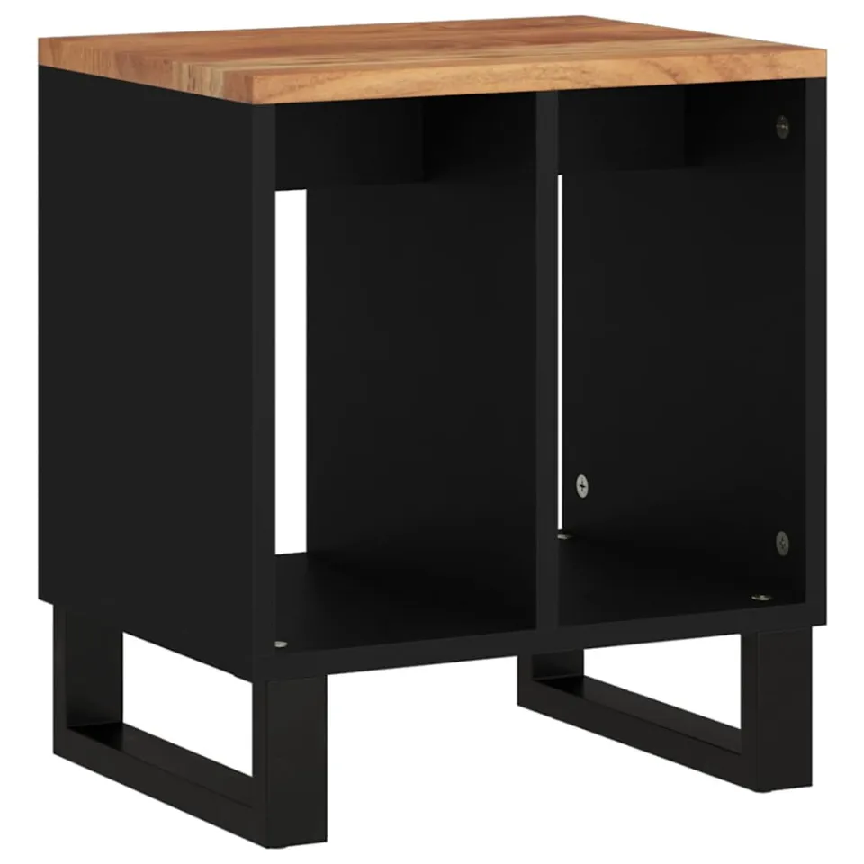 vidaXL Bijzettafel 40x31x46 cm massief acaciahout en bewerkt hout Bruin
