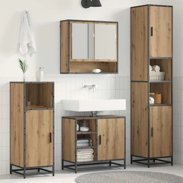 vidaXL Badkamermeubelset 3 st Artisan Eiken 35 x 37,5 x 188,5 cm Bruin