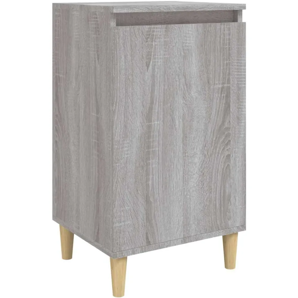 vidaXL Nachtkastje 40x35x70 cm bewerkt hout grijs sonoma eikenkleurig
