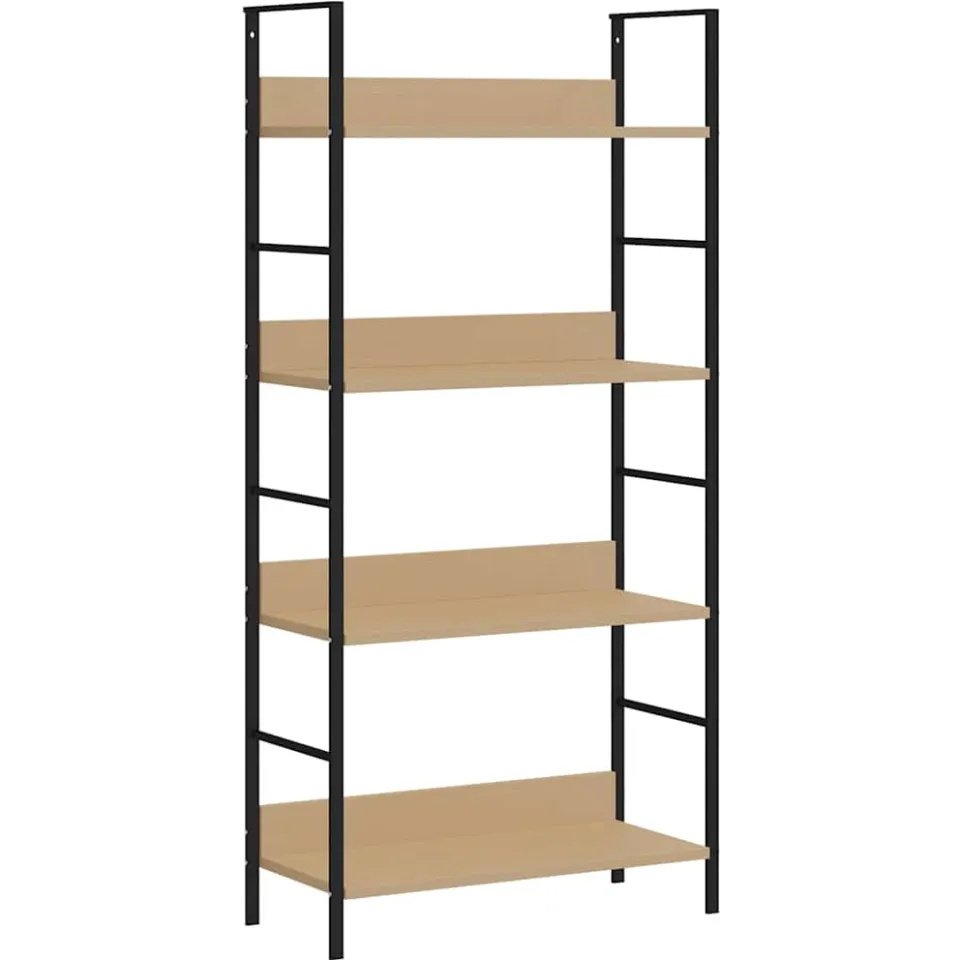 vidaXL Boekenkast 4 schappen 60x27,6x124,5 cm bewerkt hout eikenkleur