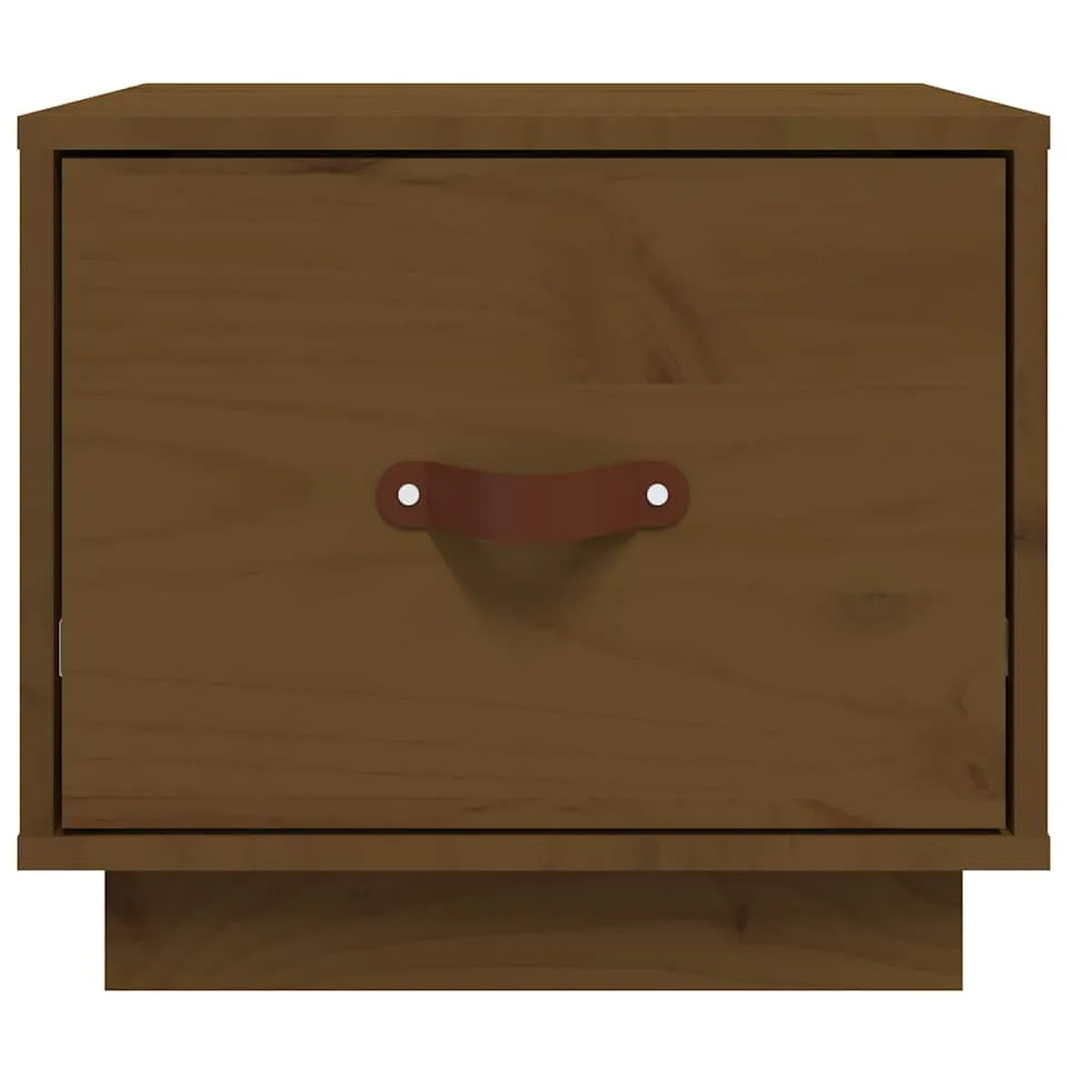 vidaXL Nachtkastje 40x34x35 cm massief grenenhout honingbruin bruin, foto 3
