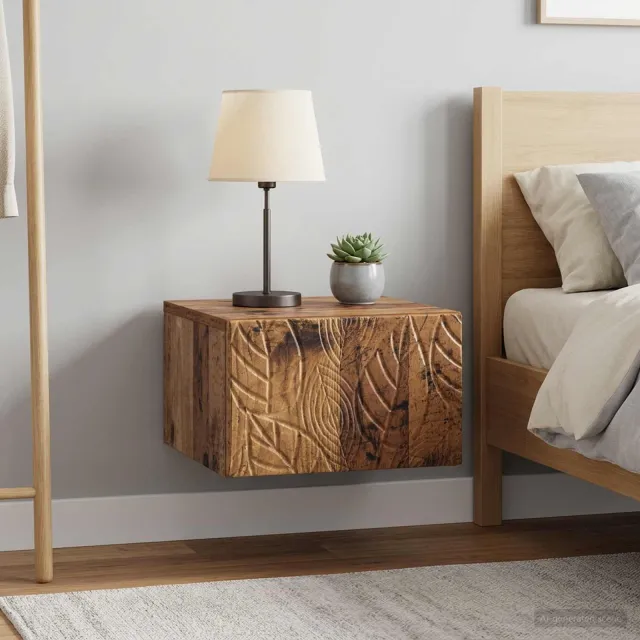 vidaXL Wandbeugel Bedkast 2 st Oud hout 49 x 34,5 x 20 cm Bewerkt hout bruin, foto 2