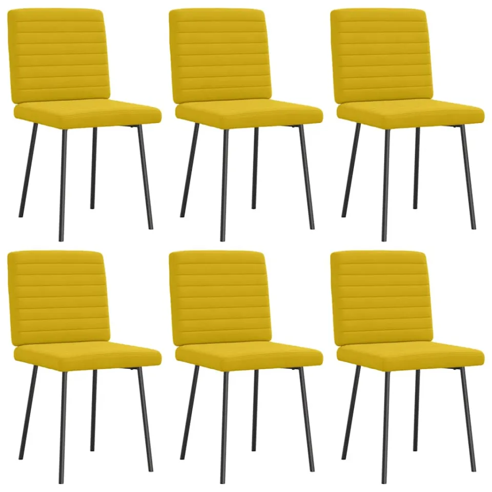 vidaXL Eetkamerstoelen 6 st fluweel geel, foto 3