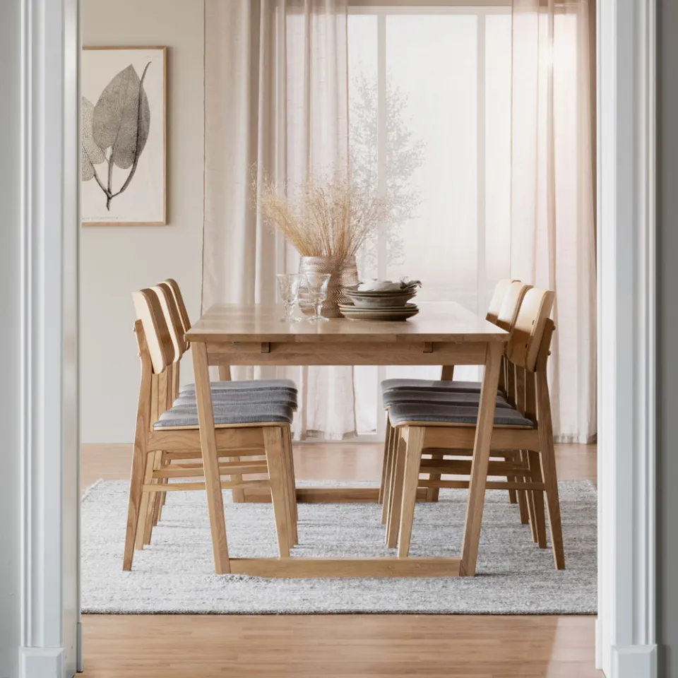 Rowico Home Colonsay verlengbare houten eettafel naturel - 215 x 96 cm, foto 2
