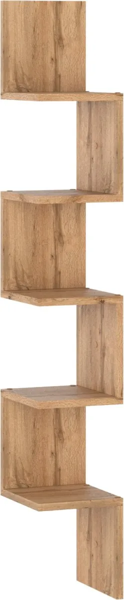Stiv-Meble Boekenplank, wandhanger, hoekplank, Wotan voor speelgoedloft bruin