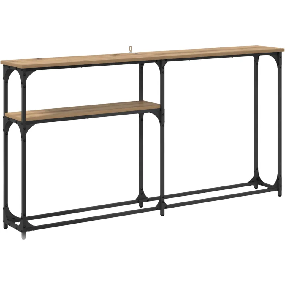 vidaXL Consoletafel Artisan Eiken 145 x 22,5 x 75 cm Bewerkt hout, foto 3