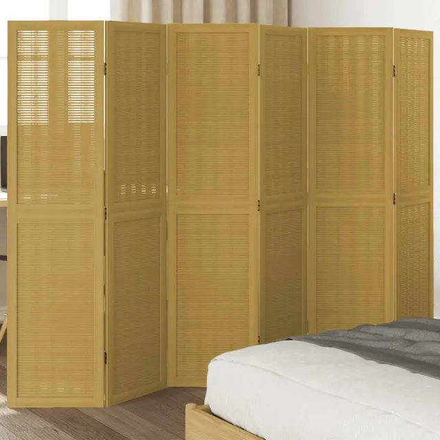 vidaXL Kamerscherm met 6 panelen massief paulowniahout bruin, foto 2
