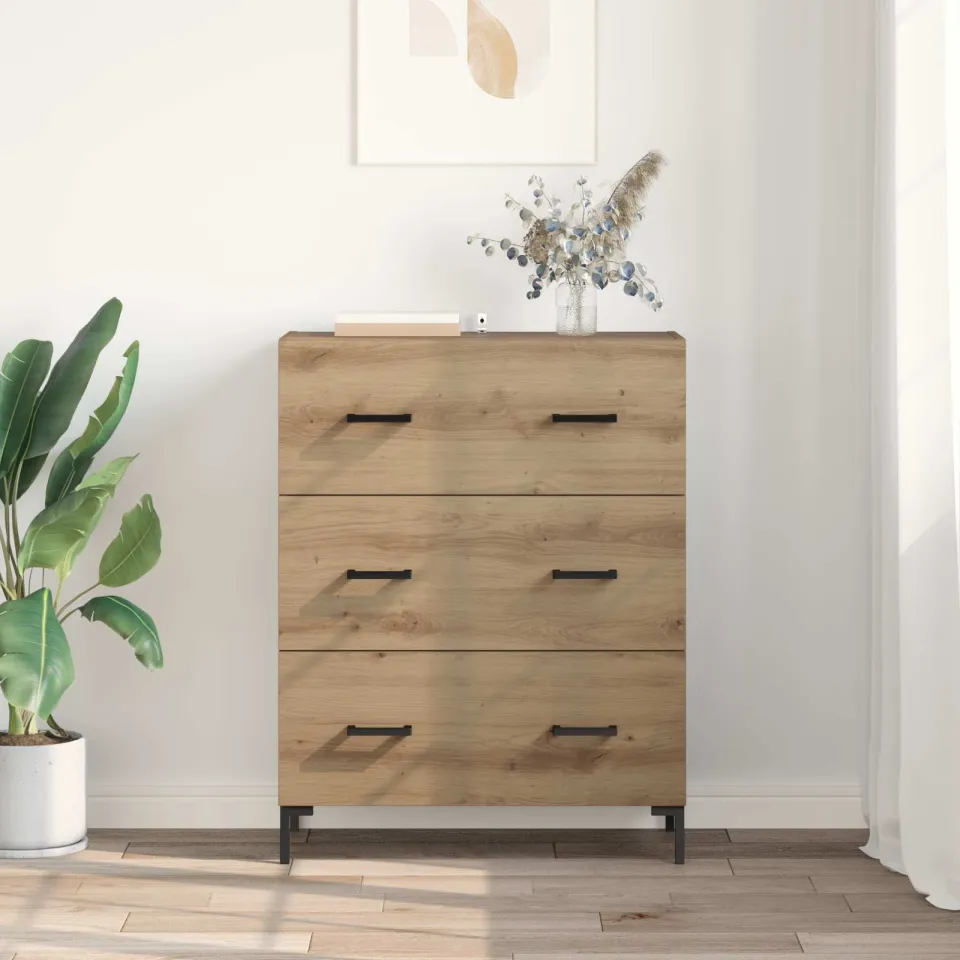 vidaXL Dressoir Artisan Eiken 69,5 x 34 x 90 cm, foto 3