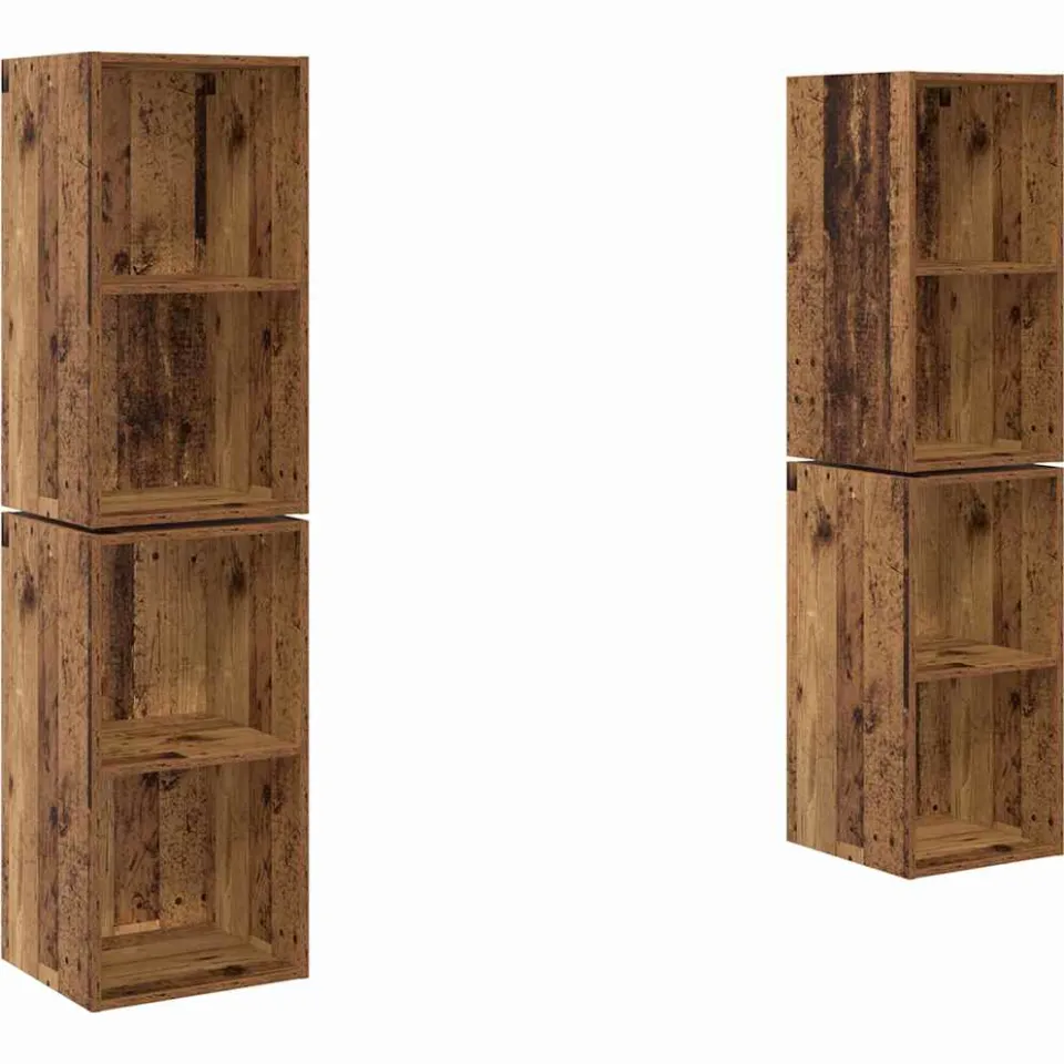 vidaXL Tv-meubelset 4 st 37 x 37 x 72 cm Oud Hout Bruin