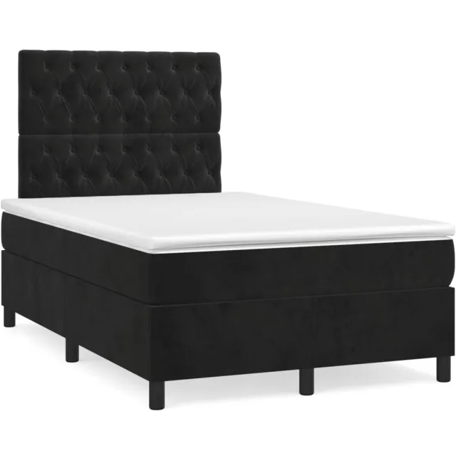 vidaXL Boxspring met matras en LED fluweel zwart 120x190 cm