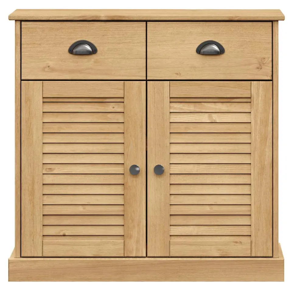 vidaXL Dressoir met lades VIGO 78x40x75 cm massief grenenhout bruin, foto 4