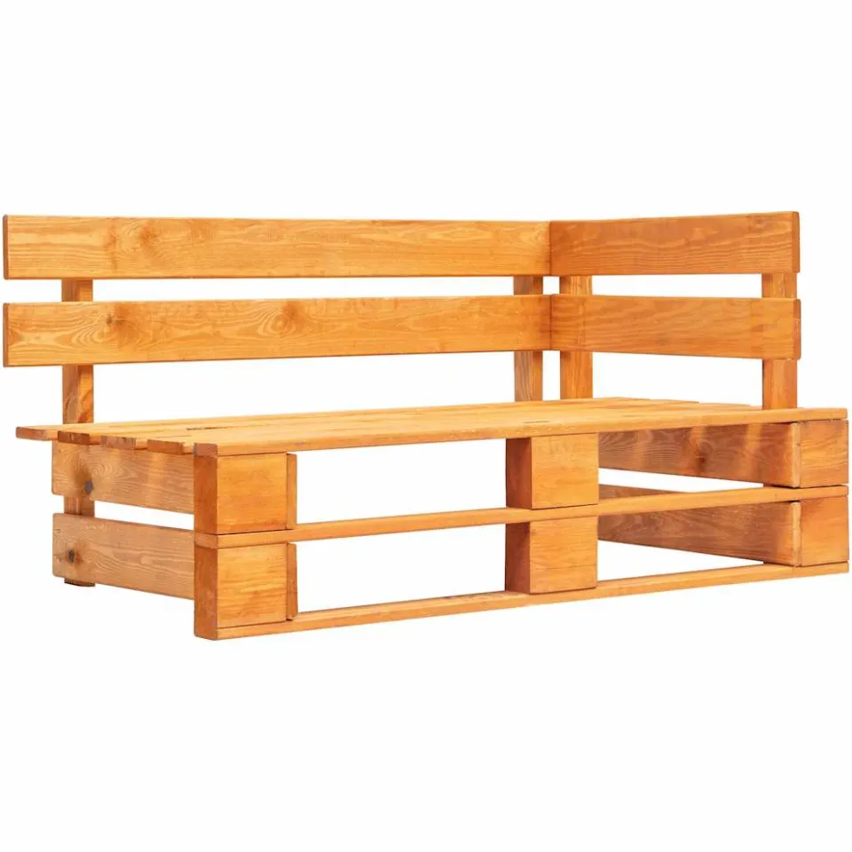vidaXL Tweezitsbank pallet met kussens honingbruin geïmpregneerd hout bruin, foto 2