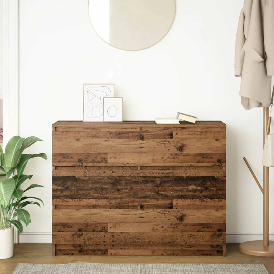 vidaXL Dressoir 100x35x76 cm spaanplaat oud hout bruin, foto 3