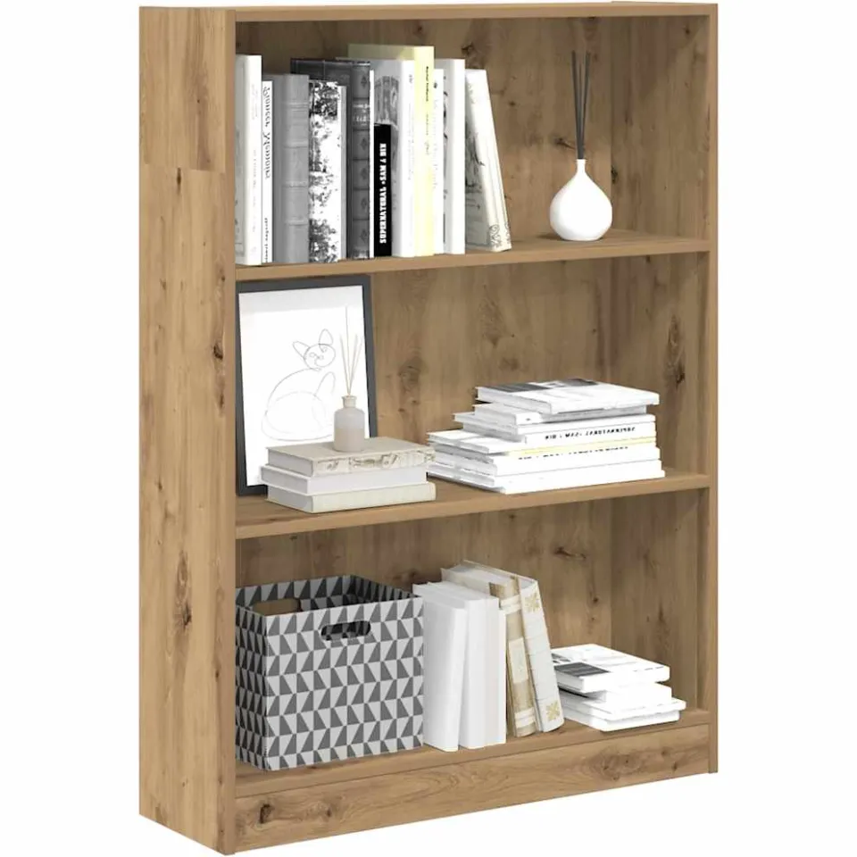 vidaXL Boekenkast 80x24x109 cm bewerkt hout artisanaal eikenkleurig, foto 3