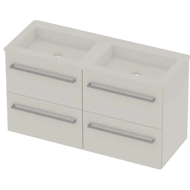 Basic-Line Aura 46 Badmeubelset Acryl 120x46x62 cm A46gwdhw2x600 Ice White Glans Wit