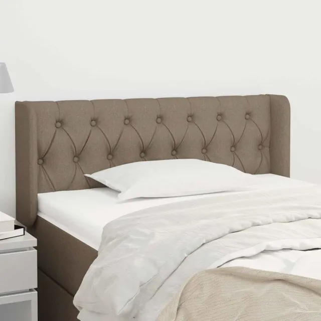 vidaXL Hoofdbord met randen 103x16x78/88 cm stof taupe