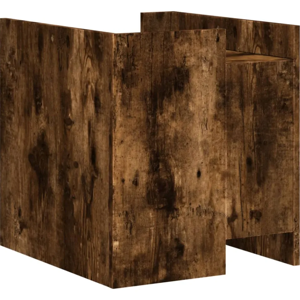 vidaXL Nachtkastje 45x50x50 cm bewerkt hout gerookt eikenkleurig, foto 4