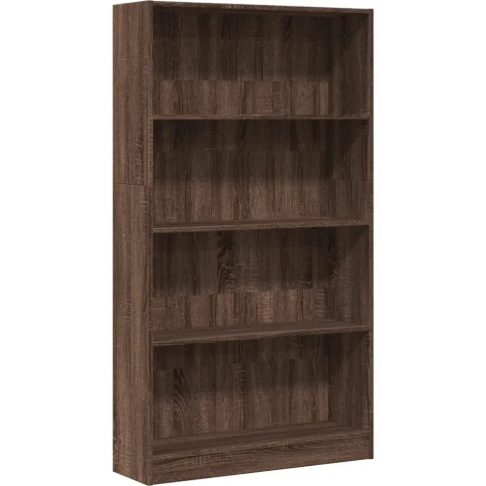 vidaXL Boekenkast 80x24x143 cm bewerkt hout bruin eikenkleurig, foto 3