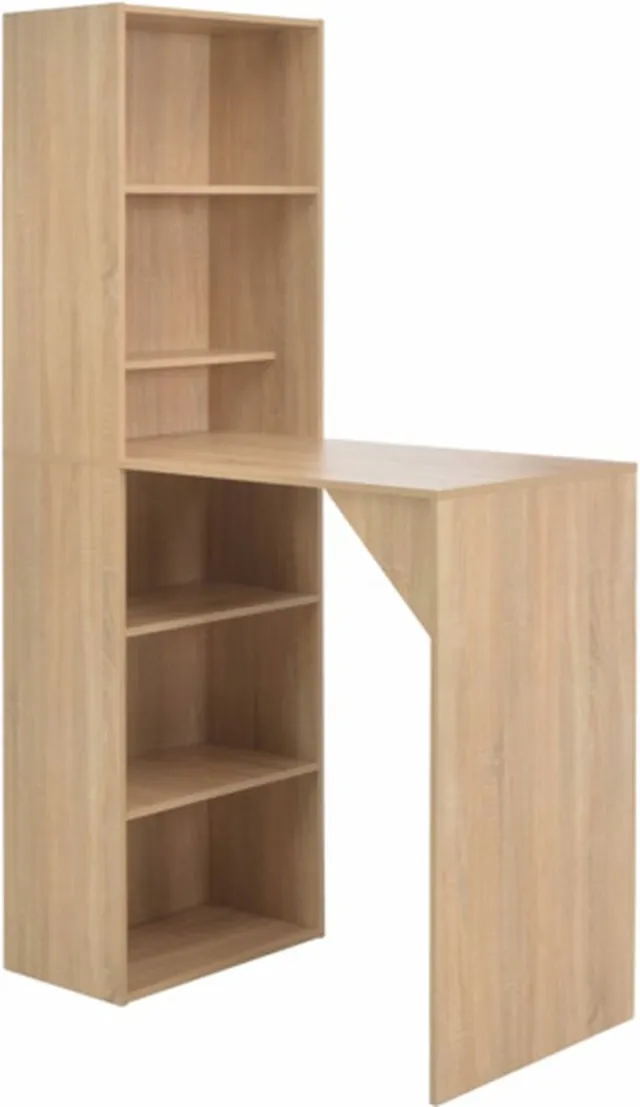 vidaXL Bartafel - met - kast - 115x59x200 - cm - eikenkleurig