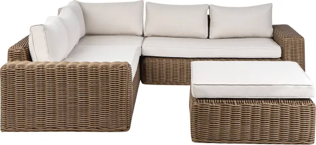 Beliani PALERMO - Loungeset - Bruin/Wit - PE rotan