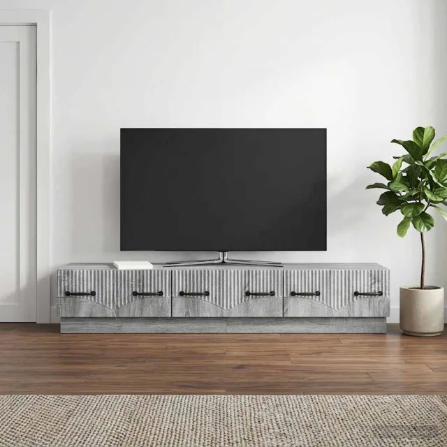 vidaXL TV-kast met lade Grijs sonoma 147 x 34,5 x 27 cm Bewerkt hout, foto 2