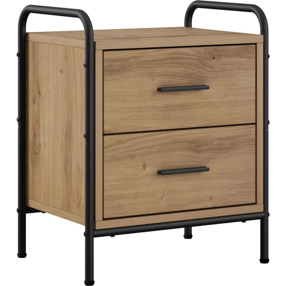 vidaXL Nachtkastje 2 st Artisanaal eiken 40 x 30 x 50 cm Bewerkt hout Bruin
