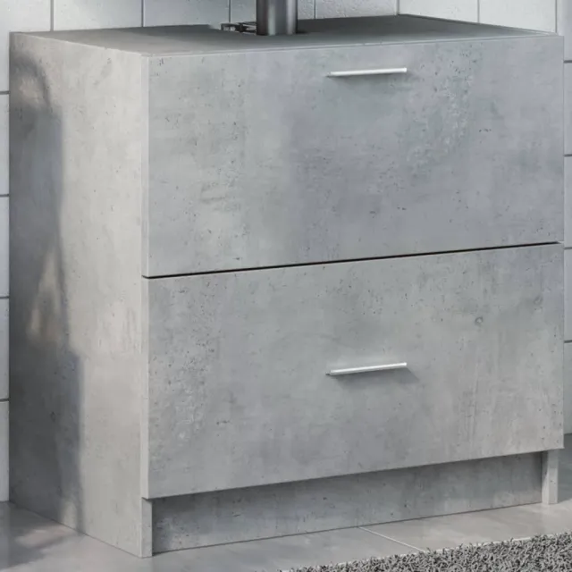 vidaXL Wastafelkast 59x37x59 cm bewerkt hout betongrijs grijs, foto 2