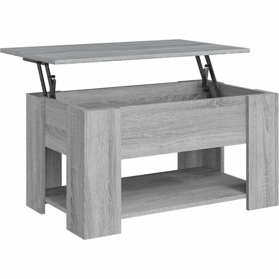 vidaXL Salontafel 79x49x41 cm bewerkt hout grijs sonoma eikenkleurig, foto 3