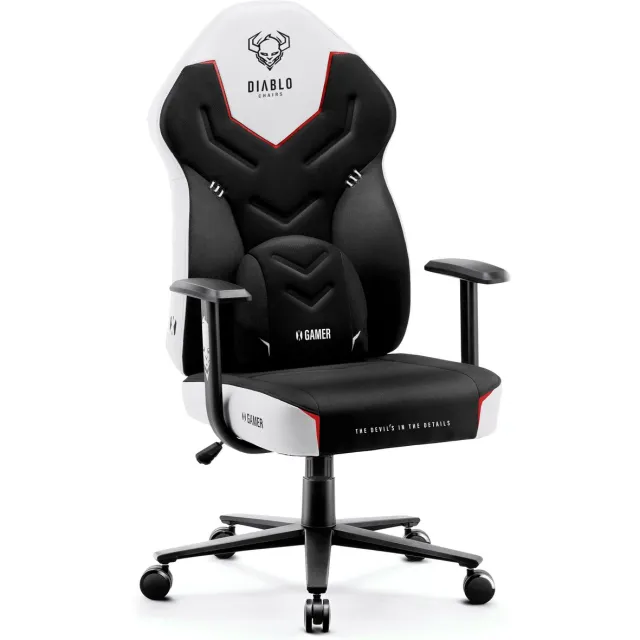 Diablo Chairs Gaming stoel X-Gamer 2.0 - Bureaustoel verstelbaar- Normale maat - Wit