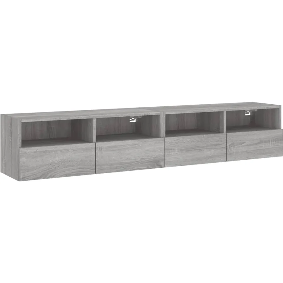 vidaXL Tv-wandmeubels 2 st 80x30x30 cm bewerkt hout grijs sonoma eiken