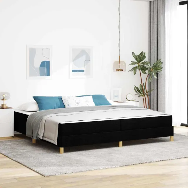 vidaXL Boxspringbed met matras Zwart 200 x 200 cm Stof