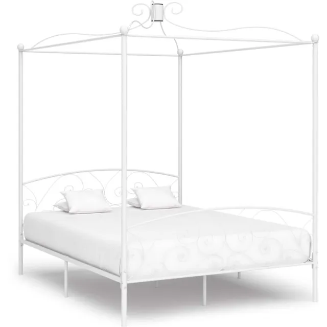 vidaXL Hemelbedframe metaal wit 160x200 cm