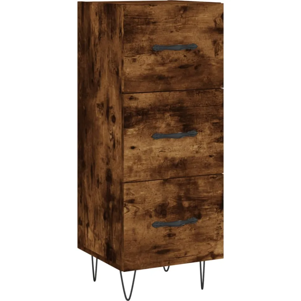 vidaXL Dressoir 34,5x34x90 cm bewerkt hout gerookt eiken