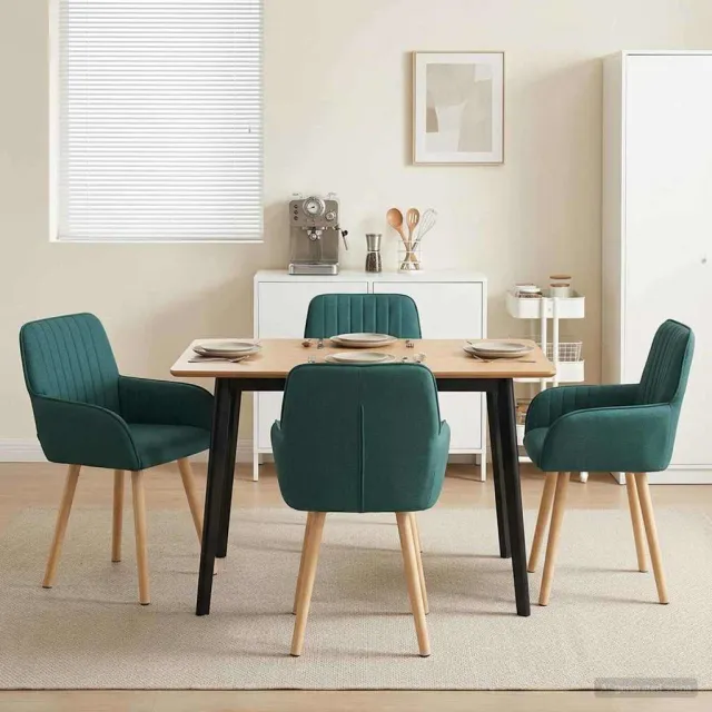 vidaXL Eettafelstoelen 4 st Stof Donkergroen 56,5 x 50 x 87,5 cm