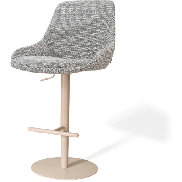 Nolon Niva-Isa draaibare tulp barkruk grijs blend - verstelbaar - beige onderstel