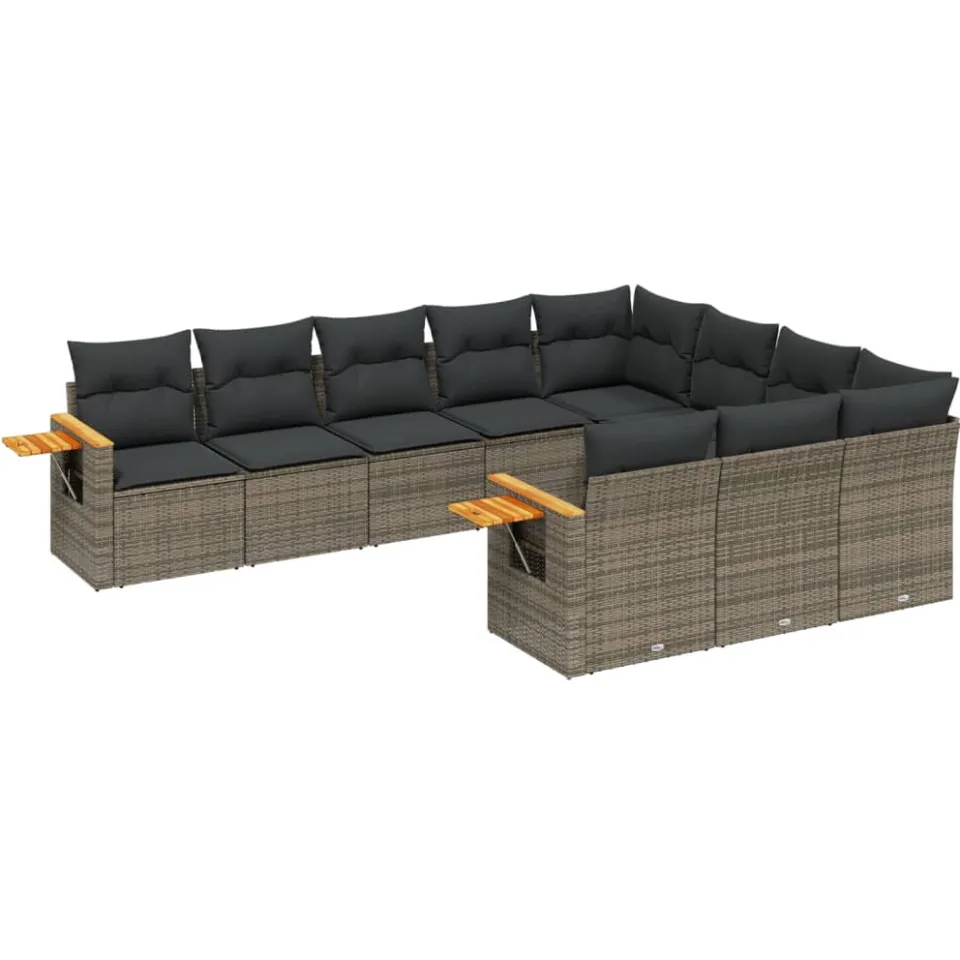 vidaXL Patio Sofa Set 10-zits Grey, foto 3