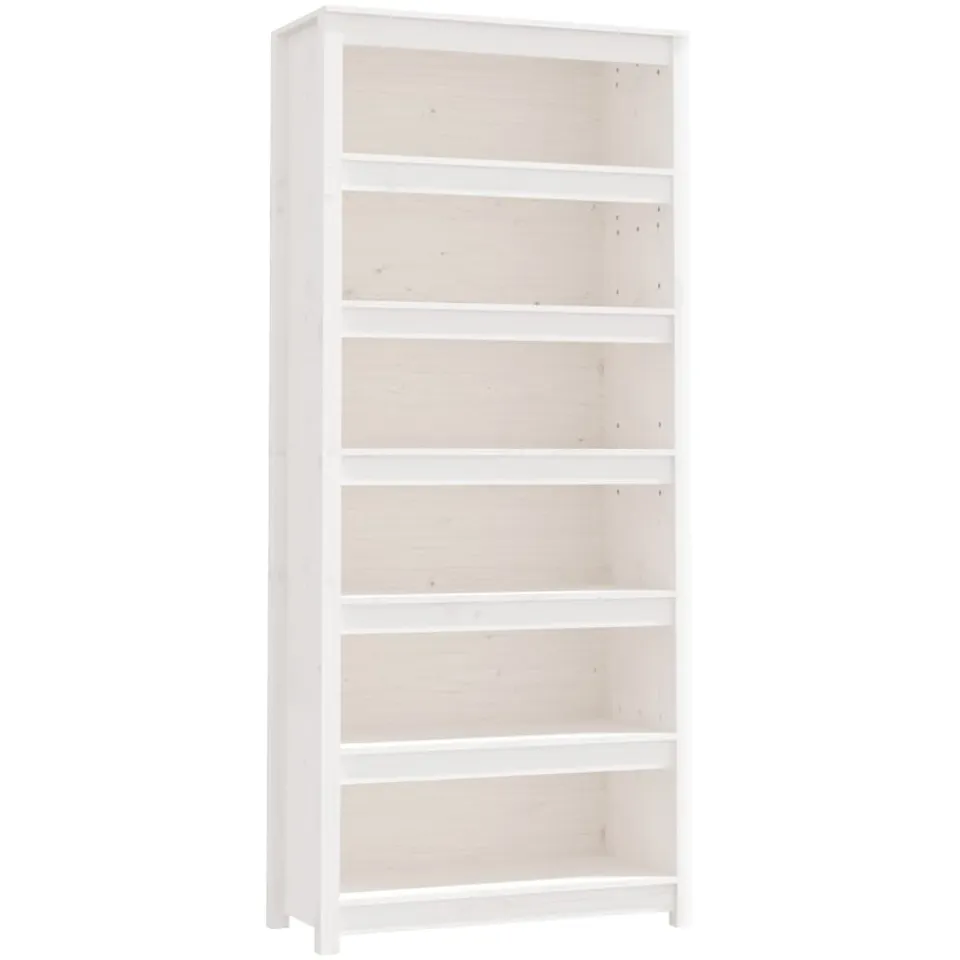 vidaXL Boekenkast 80x35x183 cm massief grenenhout wit, foto 3