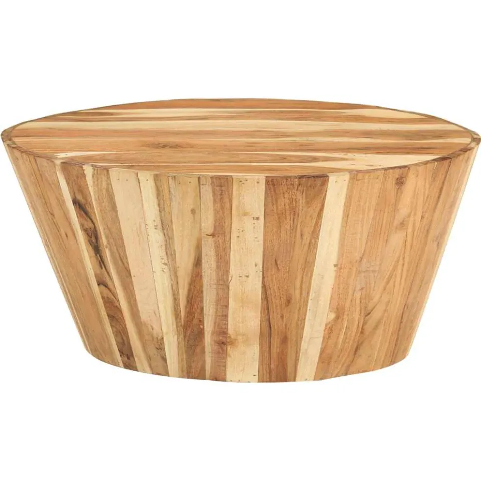 vidaXL Salontafel Ø65x31 cm massief acaciahout bruin, foto 2
