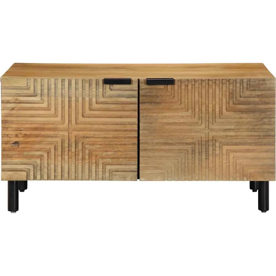 vidaXL Salontafel 80x50x40 cm massief mangohout bruin, foto 2