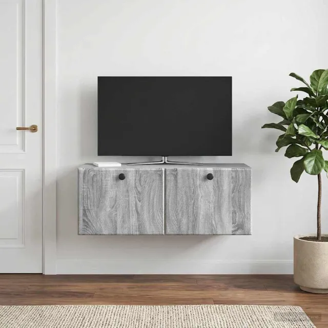 vidaXL Wandbeugel TV-kast 78,5 x 31 x 30 cm Grijs Sonoma Bewerkt hout, foto 2