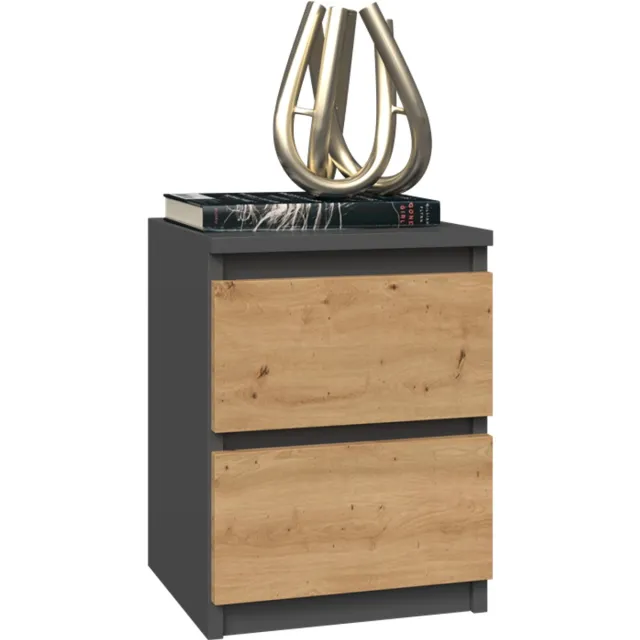 TOP E SHOP Nachtkastje Malwa M2 ANTRACIET ARTISAN