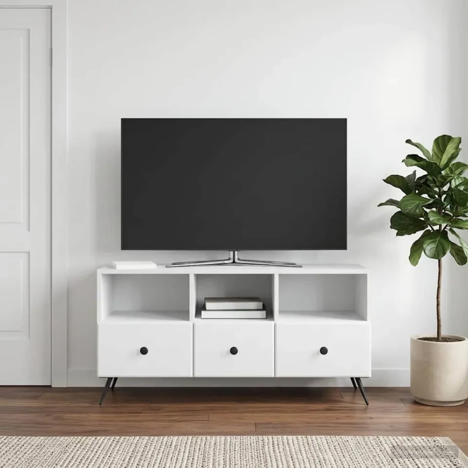 vidaXL TV-kast met lade Wit 102 x 34,5 x 50 cm Bewerkt hout, foto 4